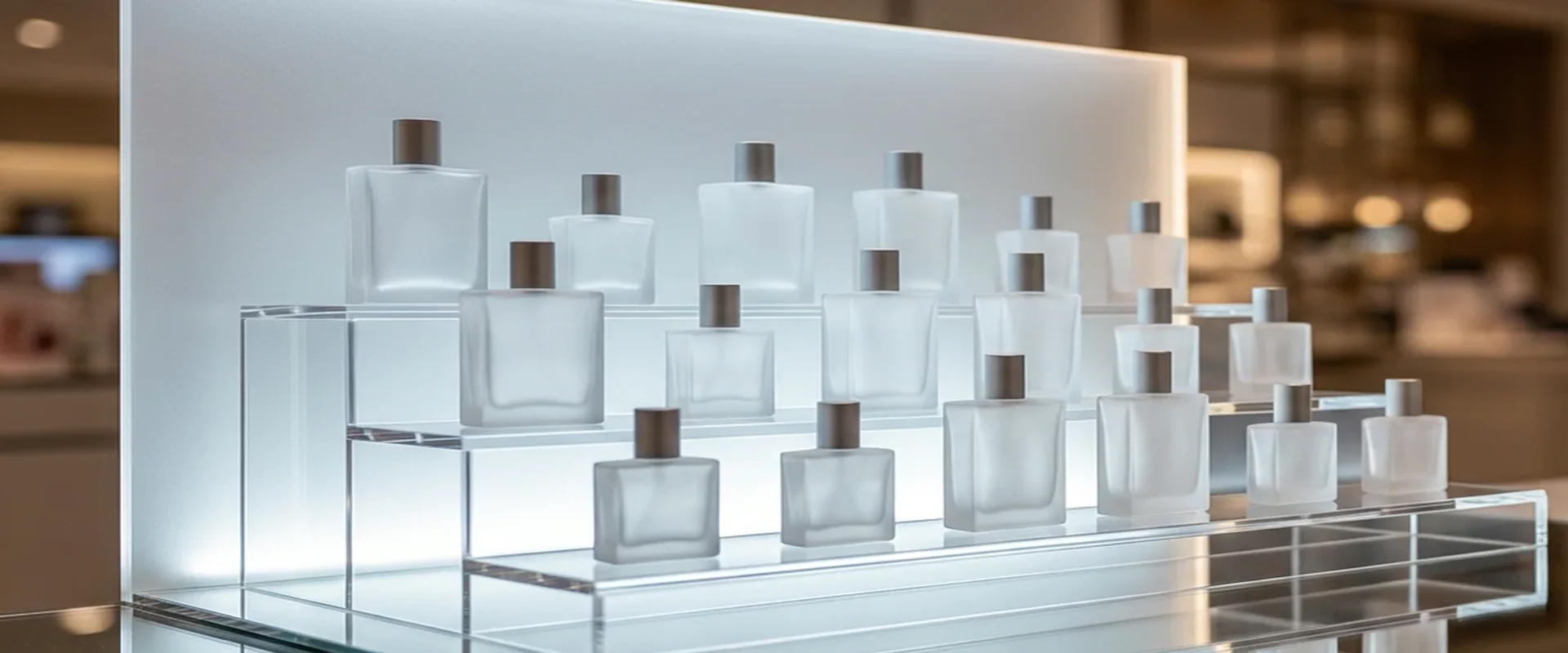 Custom acrylic cosmetics and perfume display stands