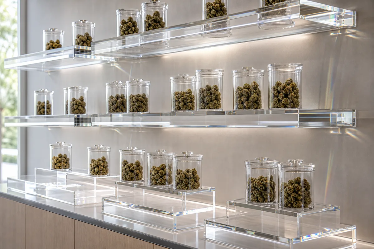 Visual Merchandisers — typical dispensary acrylic display use case