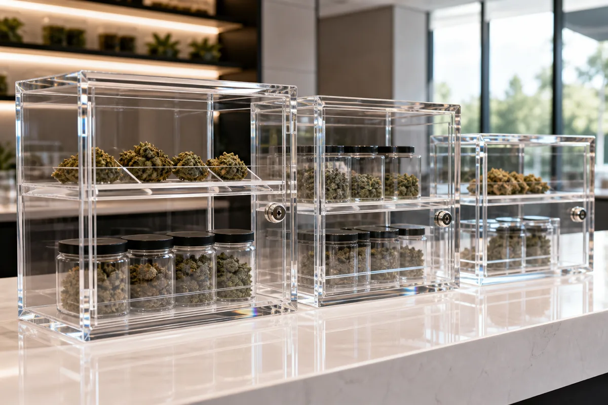 Compliance Managers — typical dispensary acrylic display use case