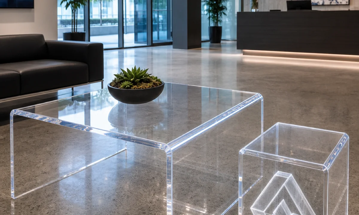 24 Corporate Acrylic Coffee and Logo Side Tables