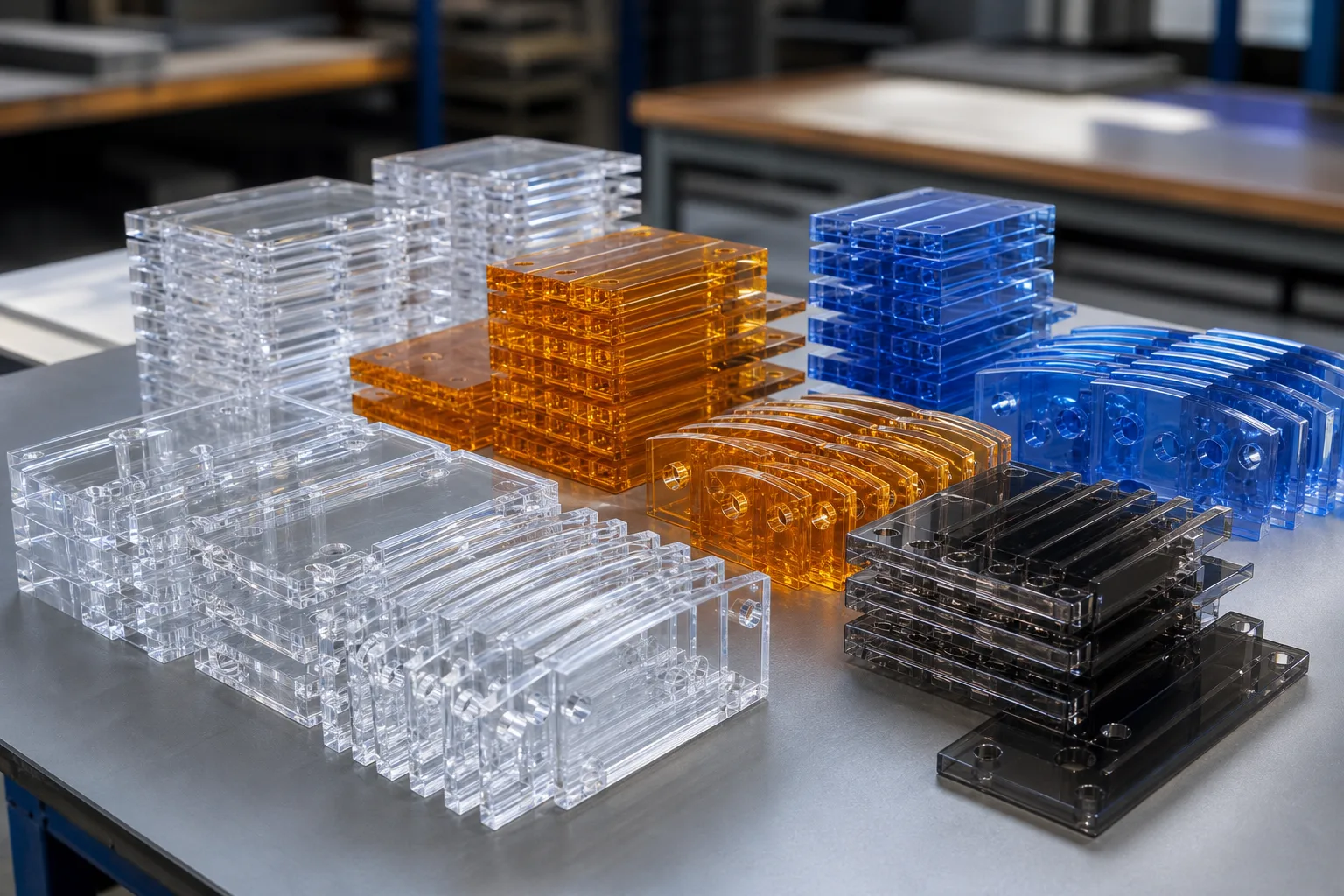 Acrylic fabrication floor used as neutral manufacturing context; verify ISO 9001 status from the actual certificate and issuing body, not this image