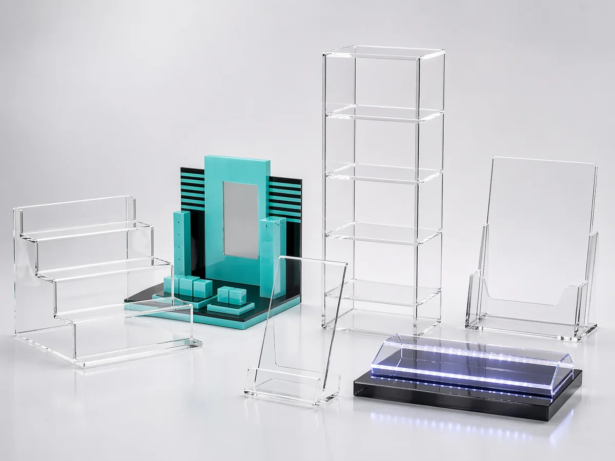 Custom acrylic display stands — retail and countertop