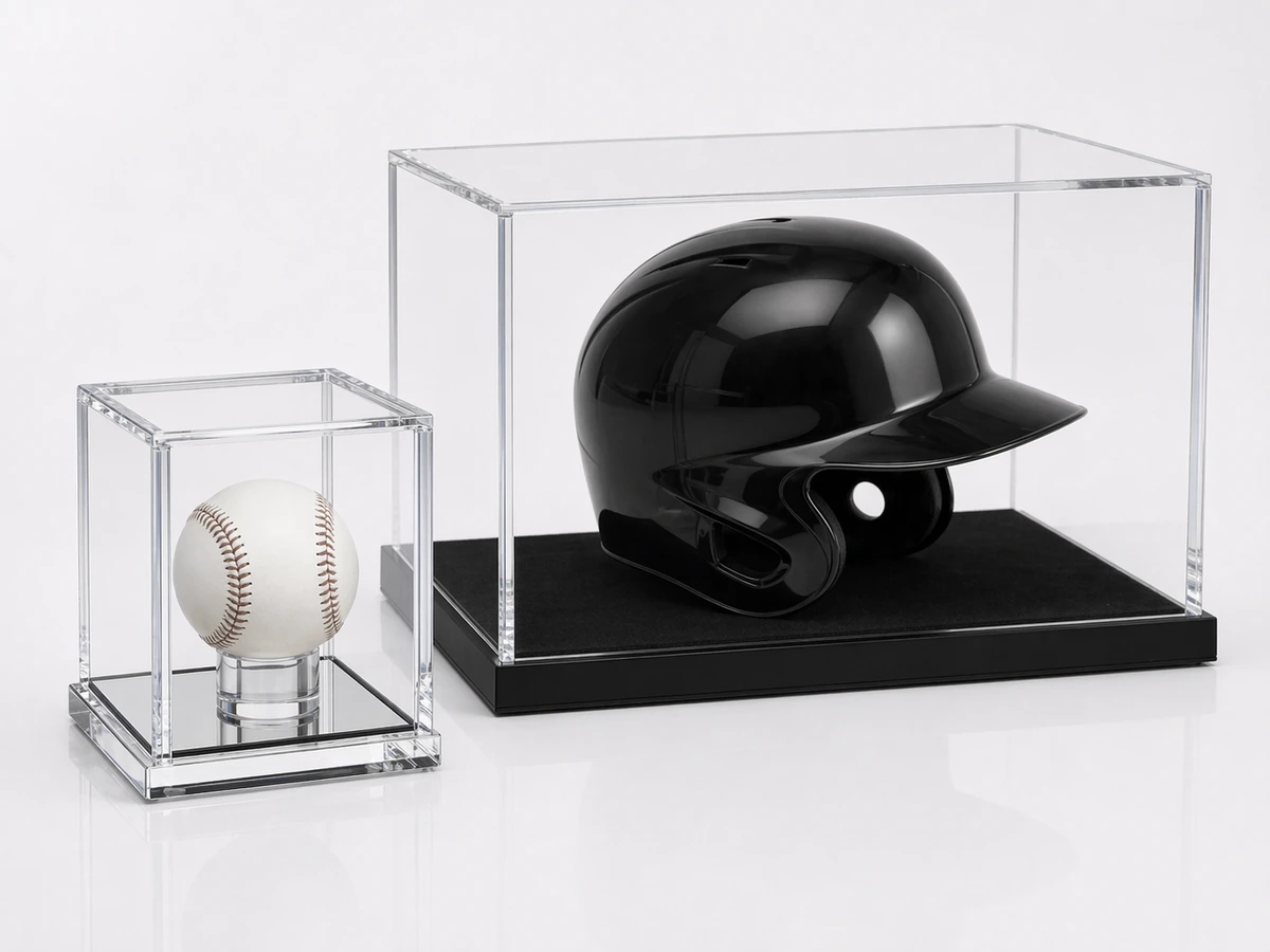 Acrylic sports memorabilia display cases