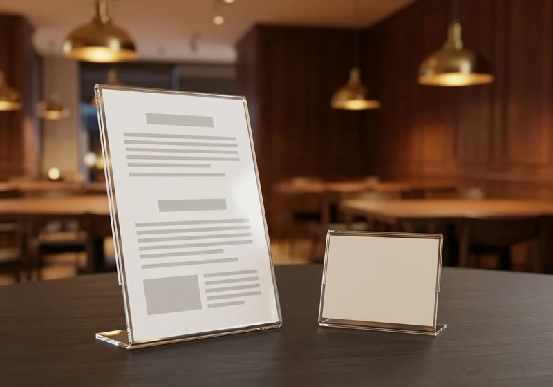 Hospitality acrylic displays