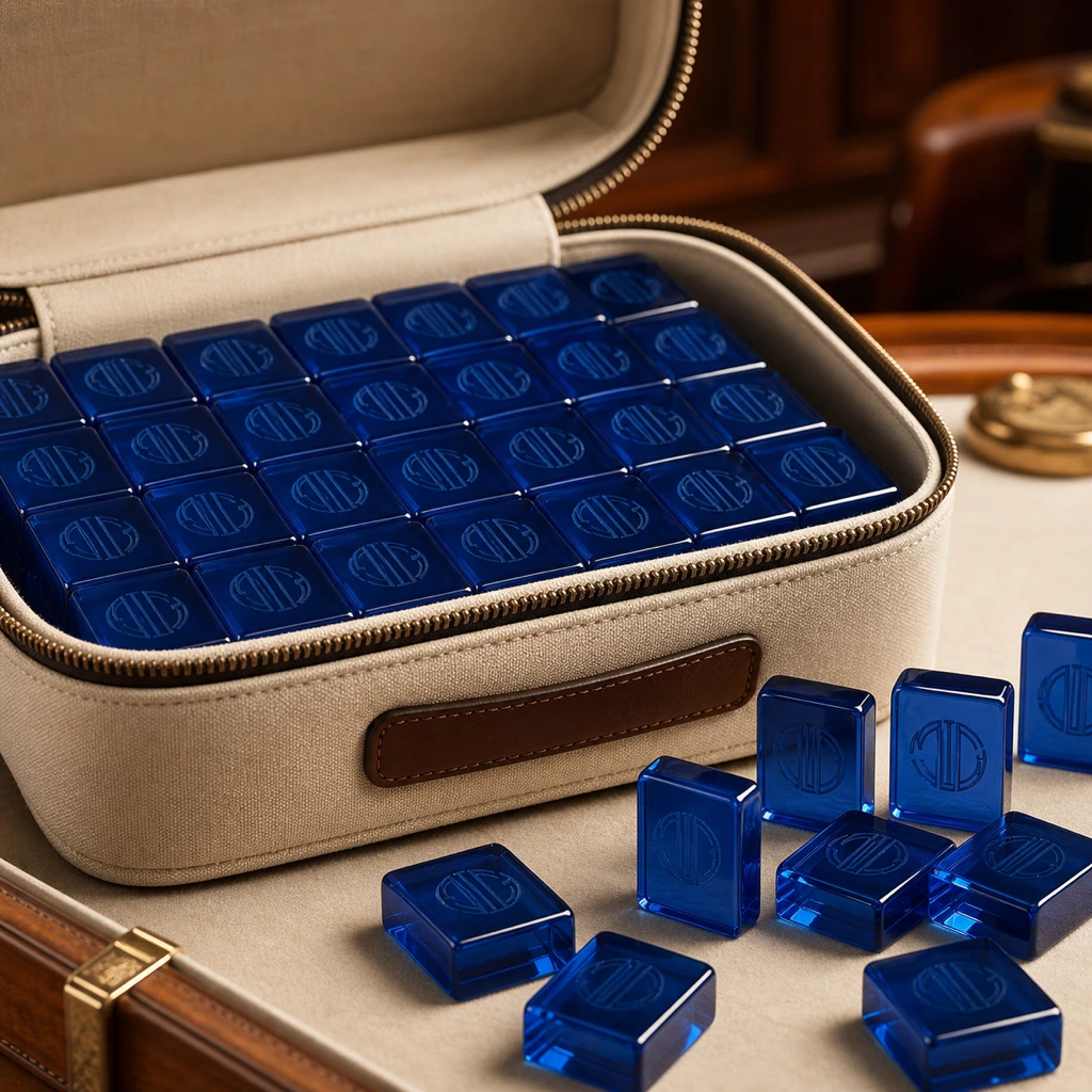 Country-Club Member-Monogrammed Build — custom acrylic mahjong tile set project