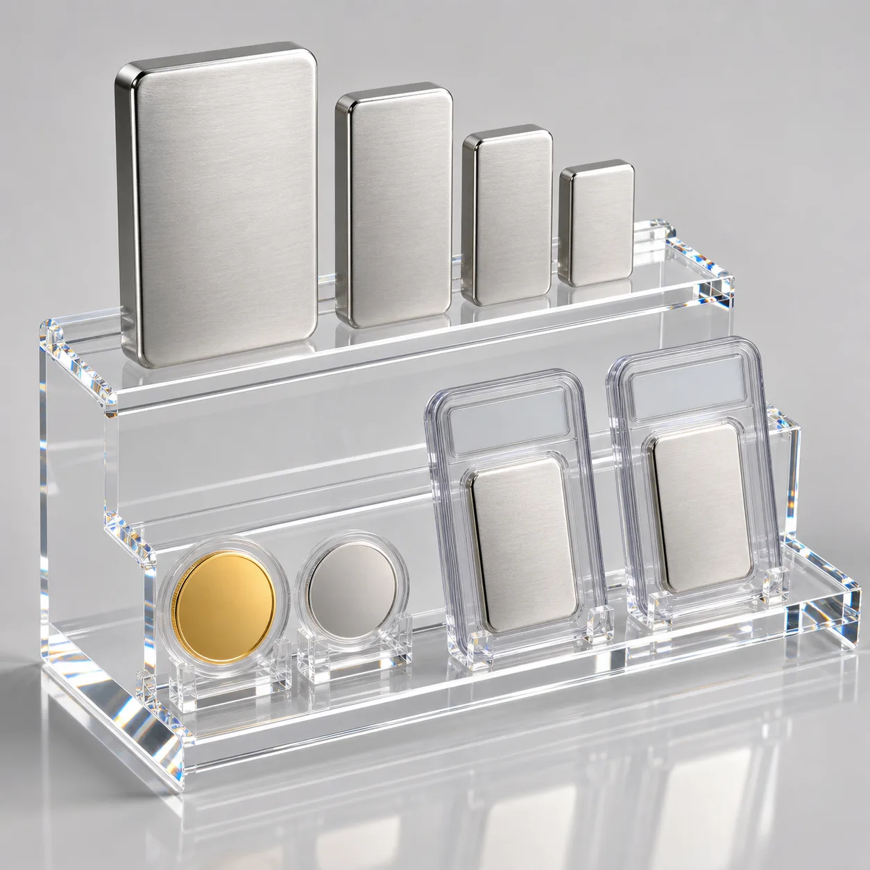 Bullion Bar Display (1oz–10oz) — custom coin acrylic display case project