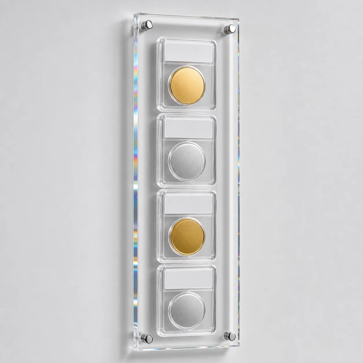 Wall-Mount Coin Gallery (graded slabs) — custom coin acrylic display case project