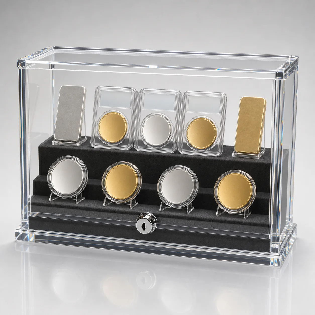 Lockable Coin & Bullion Counter Case — custom coin acrylic display case project