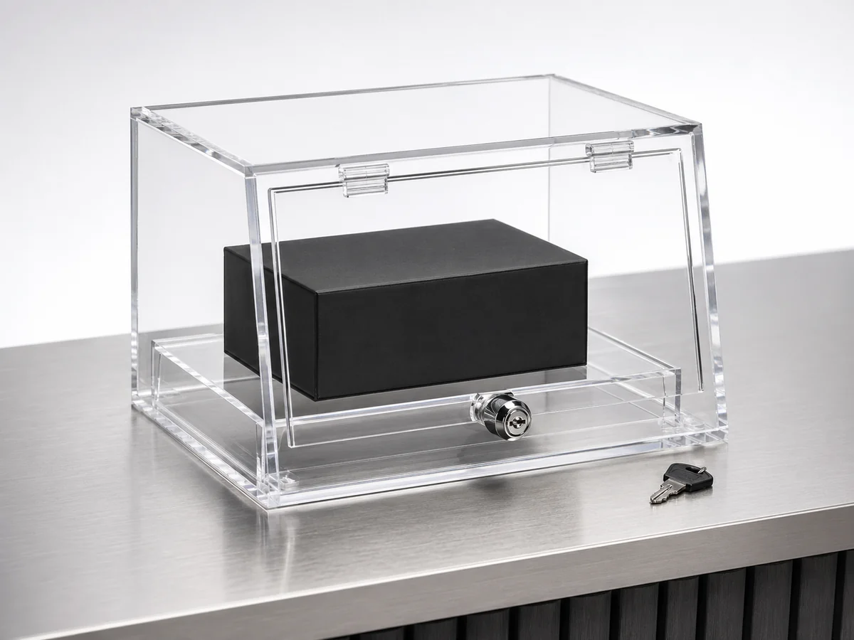 Lockable POS Cases — acrylic countertop display case format