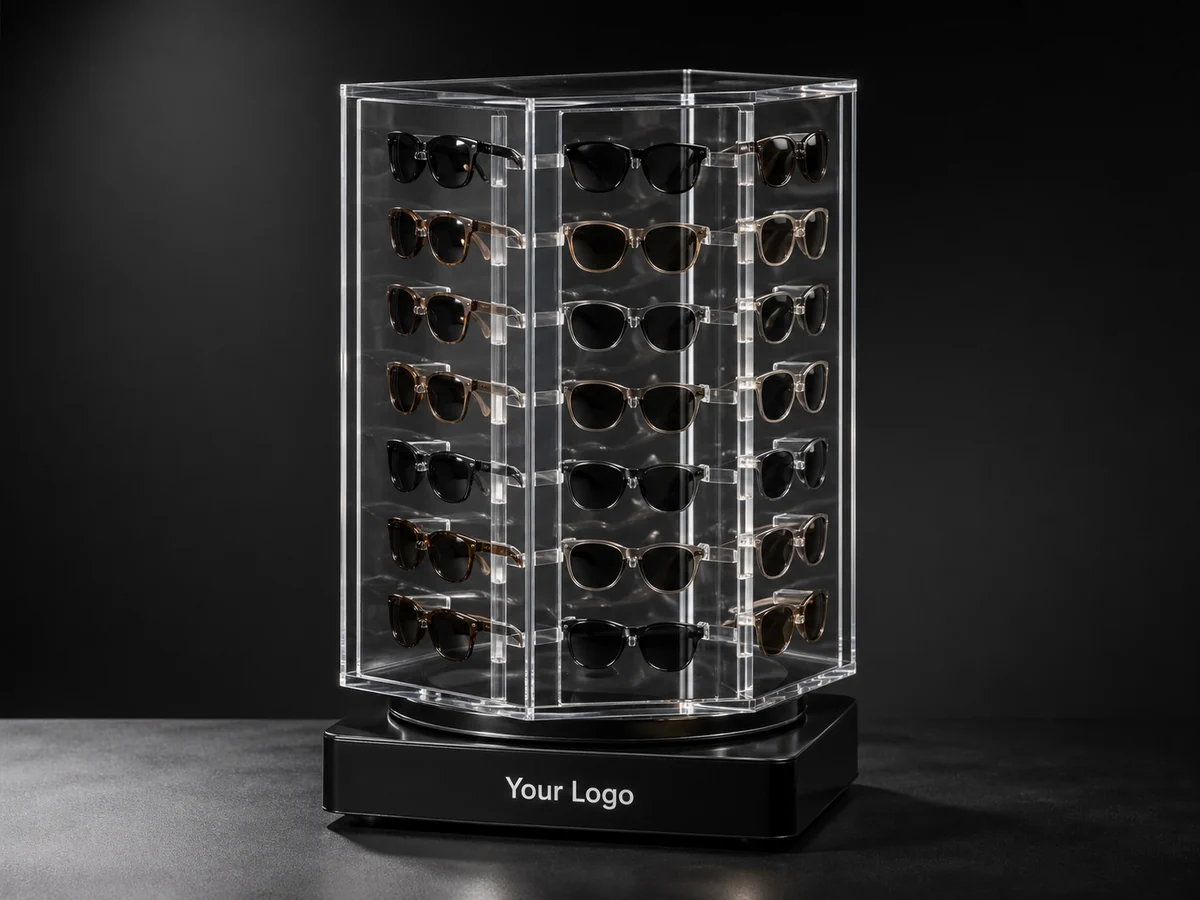Sunglasses Spinner Counter Display — custom acrylic countertop display case project