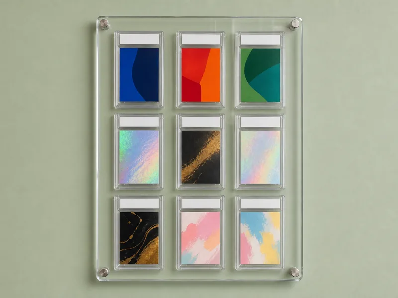 Wall-Mount Slab Gallery (9-slot) — custom graded card acrylic display case project