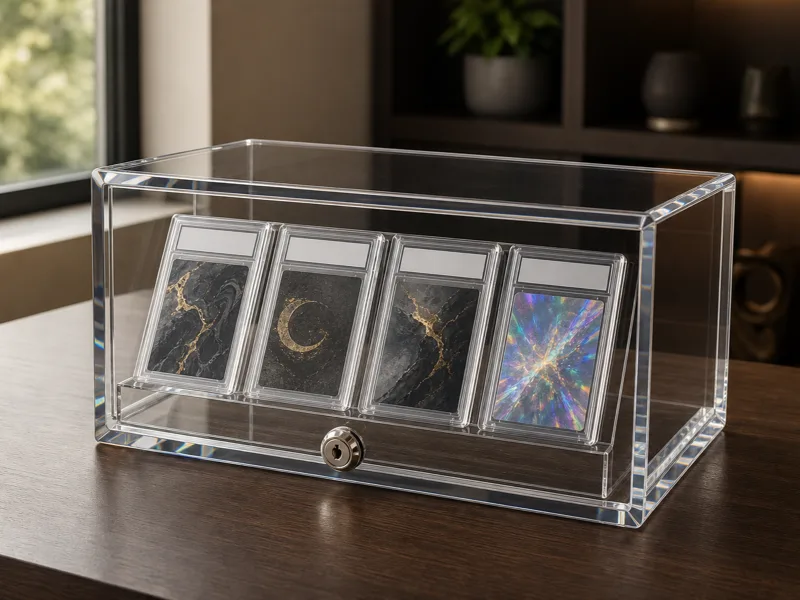 Lockable Graded-Card Counter Case — custom graded card acrylic display case project