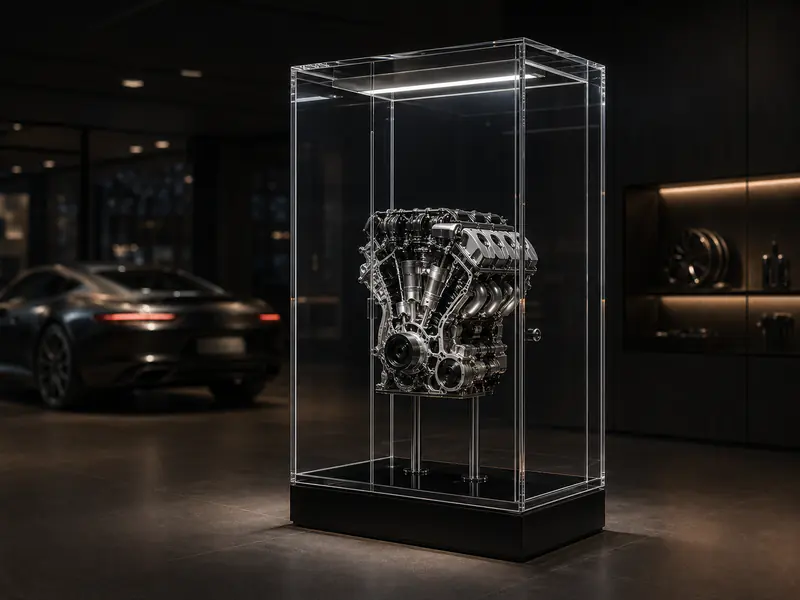 Automotive Showroom Floor Cases — custom large acrylic display case project